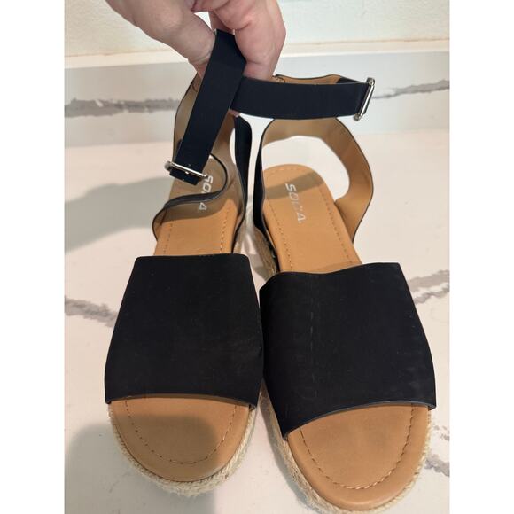 Soda‎ Women's Strappy Espadrilles Black Great Condition Size 10 - Picture 4 of 5